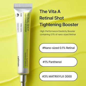 CELIMAX The Vita A Retinal Shot Tightening Booster | with Retinal 0.1%, Matryxyl 3%, Pore Minimizer, Wrinkles & Fine Lines, Firmer Skin, 15ml